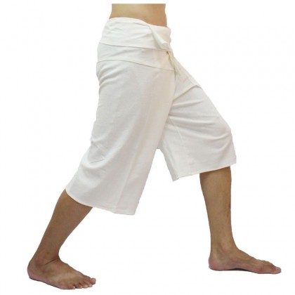 White Fisherman Pants 3/4 Length